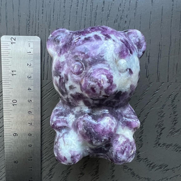 Other - Purple Mica Carved Care Bear